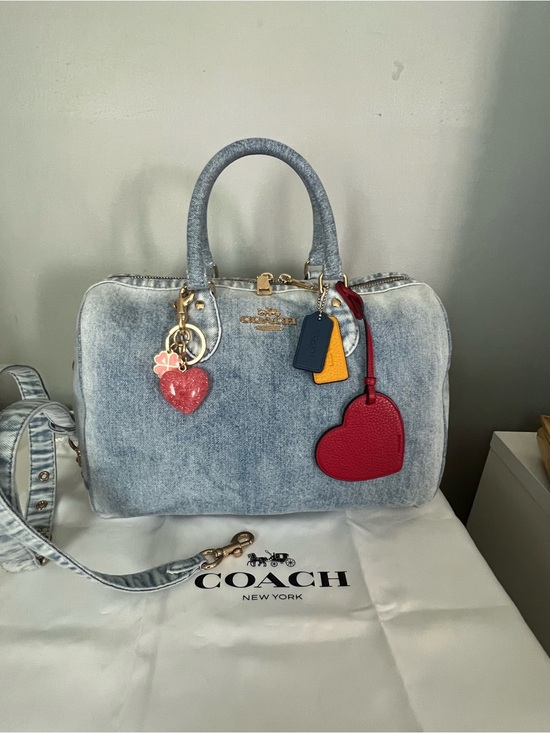 Coach Handbags - Coach Rowan Large Satchel Bag In Loved Denim